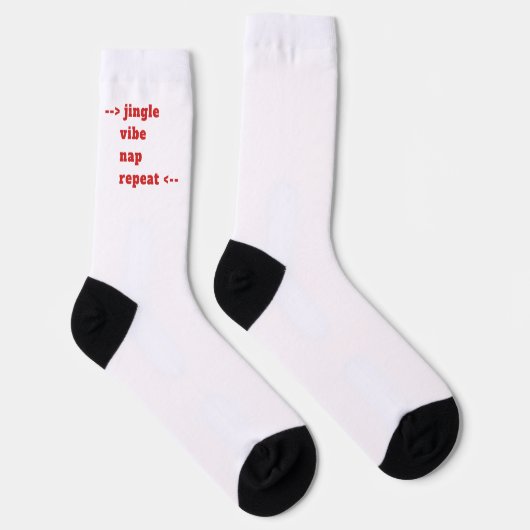 Cool Funny White Red Christmas Socks Socken (Rechts)