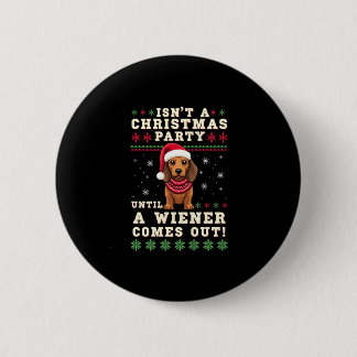 Cool Funny Wiener Dog Christmas Dachshund Holiday  Button