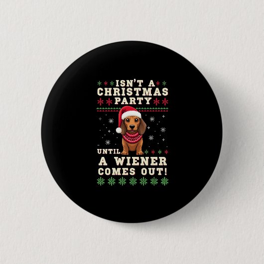 Cool Funny Wiener Dog Christmas Dachshund Holiday  Button (Vorderseite)