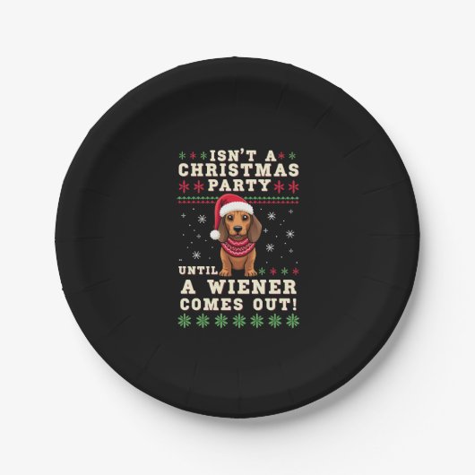 Cool Funny Wiener Dog Christmas Dachshund Holiday  Pappteller (Vorderseite)