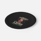 Cool Funny Wiener Dog Christmas Dachshund Holiday  Pappteller (Schrägansicht)