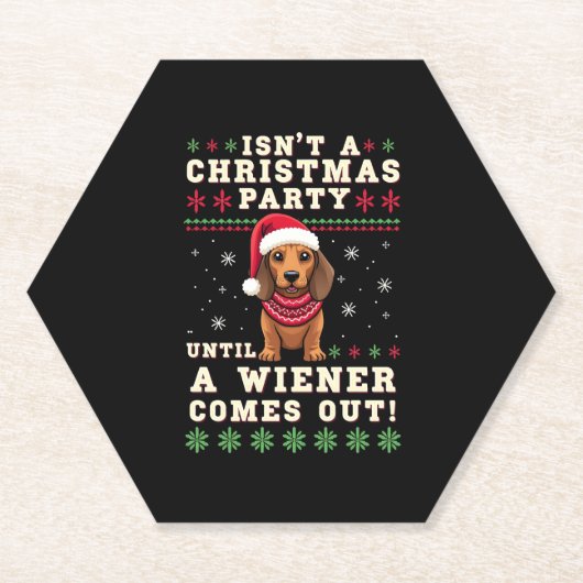 Cool Funny Wiener Dog Christmas Dachshund Holiday  Untersetzer (Vorderseite)