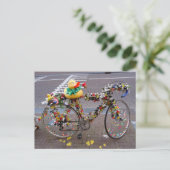 Cool Funny Yellow Duck Bicycle in Amsterdam Postkarte (Stehend Vorderseite)