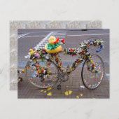 Cool Funny Yellow Duck Bicycle in Amsterdam Postkarte (Vorne/Hinten)