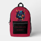 Cool für Katzen Beängstigende Katzen Tropfen Goth Bedruckter Rucksack (Vorderseite)