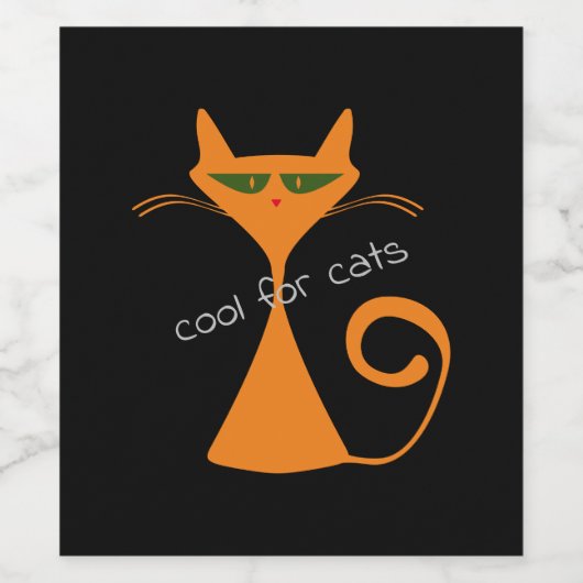 cool für Katzen Weinetikett (Einzelnes Label)