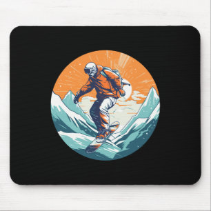 Cool für Snowboard und Ski Lover im weißen Mund Mousepad