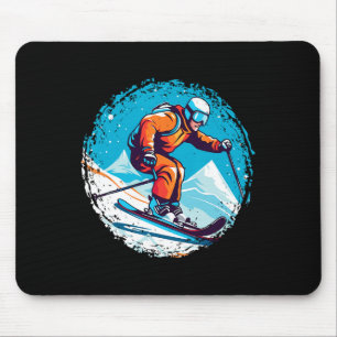 Cool für Snowboard und Ski Lover im weißen Mund Mousepad