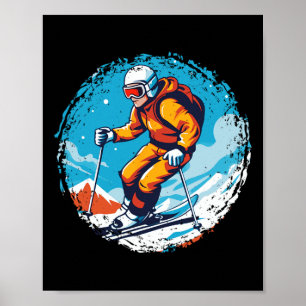 Cool für Snowboard und Ski Lover im weißen Mund Poster