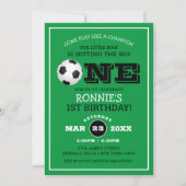 Cool Fußball Kinder 1 Geburtstag Einladung (Vorderseite)