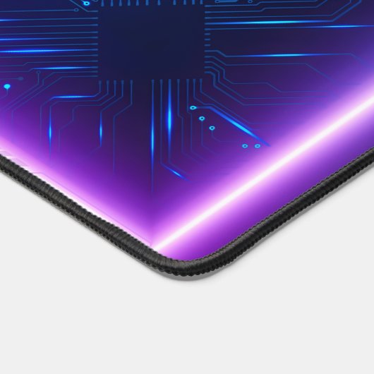 Cool Futuristic Circuit Neon Gaming BackGround Schreibtischunterlage (Ecke)