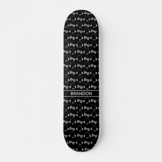 Cool Gamer Custom Black Gaming Muster Skateboard (Vorne)