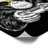 Cool Gamer Monkey With Controller Funny Gaming Vid Poster (Ecke)