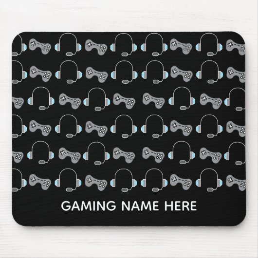 Cool Gamer Personalisiert Gaming-Muster BlacK Mousepad (Vorne)