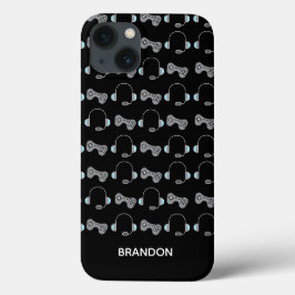 Cool Gamer Personalisiert Gaming Pattern Black Case-Mate iPhone Hülle