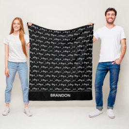 Cool Gamer Personalisiert Gaming Pattern Black Fleecedecke