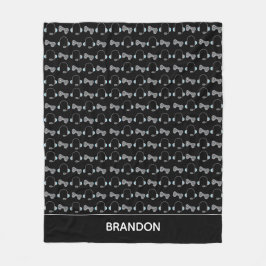Cool Gamer Personalisiert Gaming Pattern Black Fleecedecke