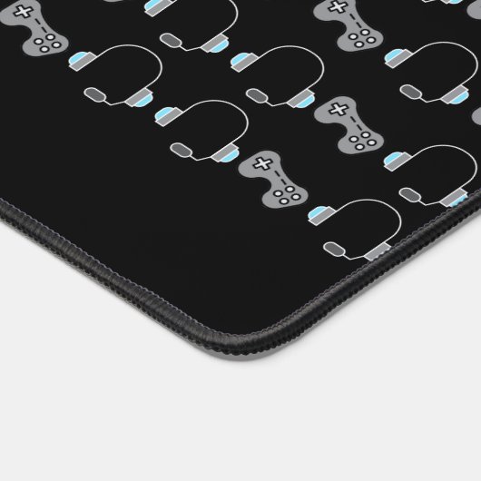 Cool Gamer Personalisiert Gaming Pattern Black Schreibtischunterlage (Ecke)