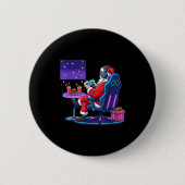 Cool Gamer Santa Playing Games Christmas Boys Styl Button (Vorderseite)