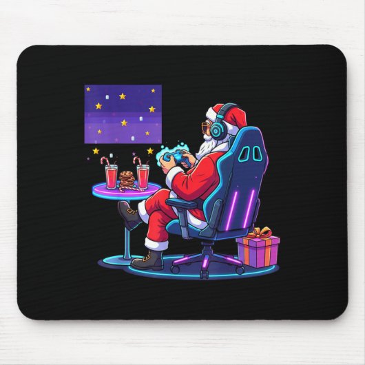 Cool Gamer Santa Playing Games Christmas Boys Styl Mousepad (Vorne)
