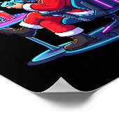 Cool Gamer Santa Playing Games Christmas Boys Styl Poster (Ecke)