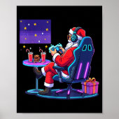 Cool Gamer Santa Playing Games Christmas Boys Styl Poster (Vorne)