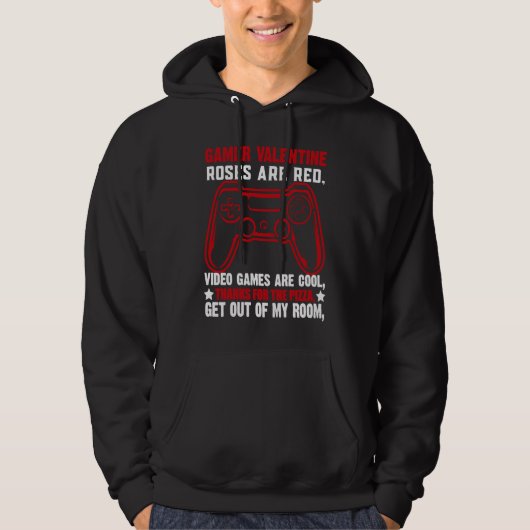 Cool Gamer Valentine  Video Games Roses Are Red Po Hoodie (Vorderseite)