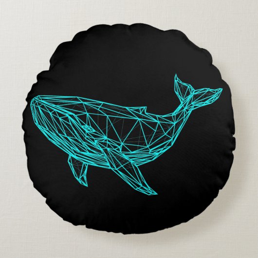 Cool Gamer Whale Throw Pillow Rundes Kissen (Vorderseite)