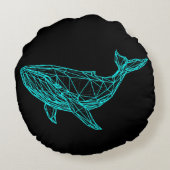 Cool Gamer Whale Throw Pillow Rundes Kissen (Rückseite)