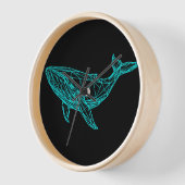 Cool Gamer Whale Wall Clock Uhr (Winkel)