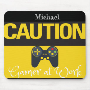 Cool Gamer Yellow and Black Mousepad