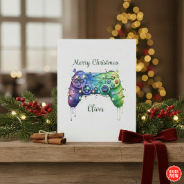 Cool Gaming Christmas Card Personalised Holiday Feiertagskarte