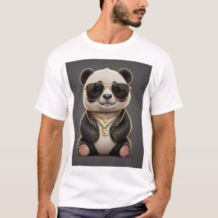 Cool, Gangsta Panda mit einer goldenen Kette T-Shirt