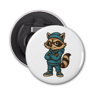 Cool Gangster Raccoon - Urban Streetwear Animal Ho Flaschenöffner