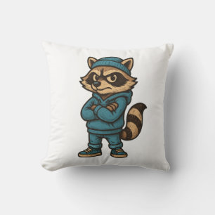 Cool Gangster Raccoon - Urban Streetwear Animal Ho Kissen