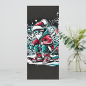 Cool Gangster Santa Graffiti Weihnachtskarte Feiertagskarte (Stehend Vorderseite)