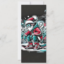 Cool Gangster Santa Graffiti Weihnachtskarte Feiertagskarte