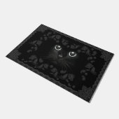 Cool, ganz schwarze Katze Doormat, Kitten Fußmatte (Schrägansicht)
