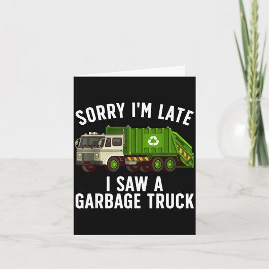 Cool Garbage Truck Art For Men Women Kids Garbage Karte (Vorderseite)