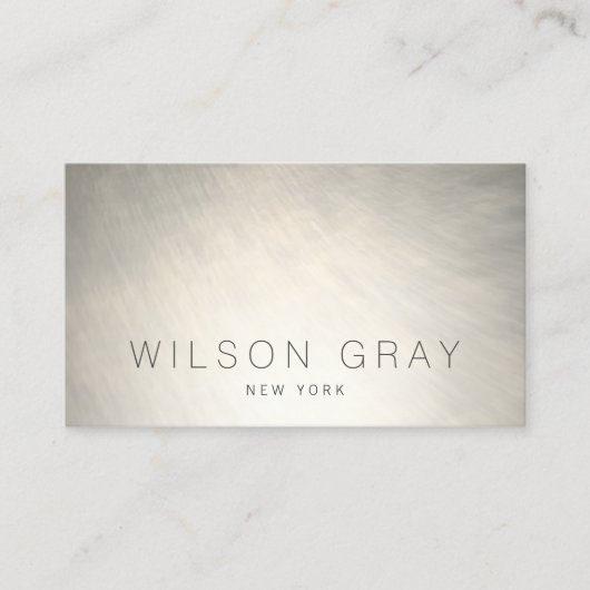 Cool gebürstetes Silber Moderne schicke Industrie Visitenkarte (Vorderseite)