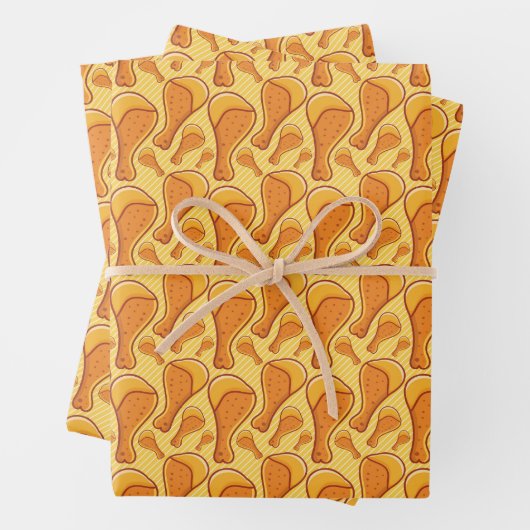 cool gedipptes Fastfood-Muster Geschenkpapier Set (Beispiel)