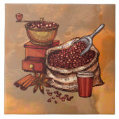 cool gefärbte Kaffeedekor Fliese (Vorderseite)