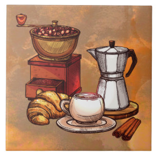 cool gefärbte Kaffeedekor Keramik Fliesen
