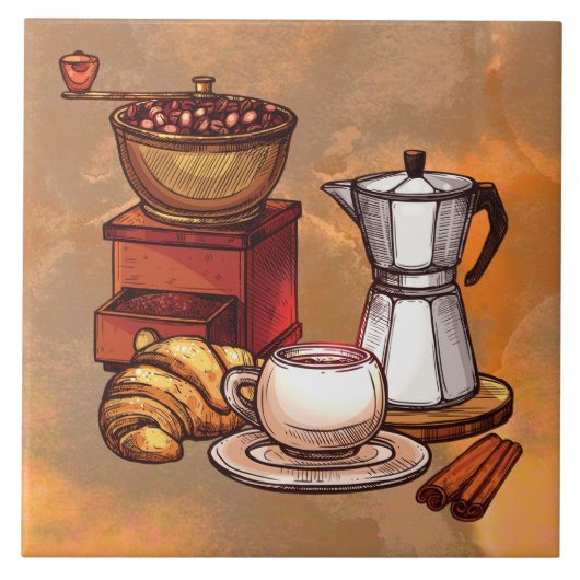 cool gefärbte Kaffeedekor Keramik Fliesen (Vorderseite)