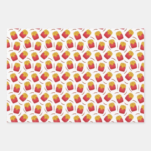 cool gefliester französischer Fastfood Geschenkpapier Set (Vorderseite)
