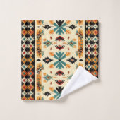 Cool gefliester Western Badhandtuch Set (Waschlappen)