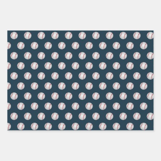 cool gefliestes Baseballsportmuster Geschenkpapier Set (Vorderseite 2)
