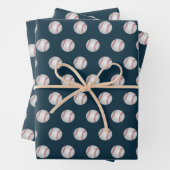 cool gefliestes Baseballsportmuster Geschenkpapier Set (Beispiel)