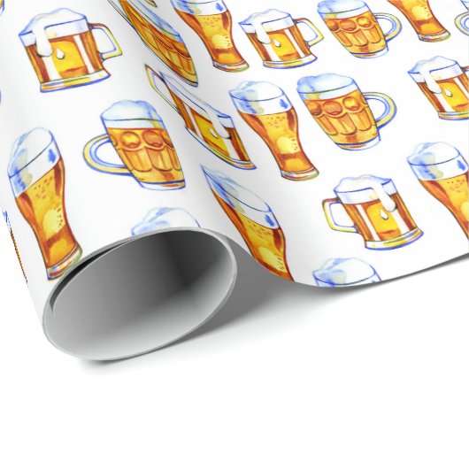 cool gefliestes Bier-Party Geschenkpapier (Rolleneckpunkt)