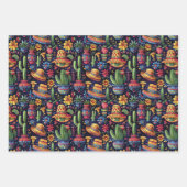 Cool gefliestes mexikanisches Fiesta-Party Geschenkpapier Set (Vorderseite 3)